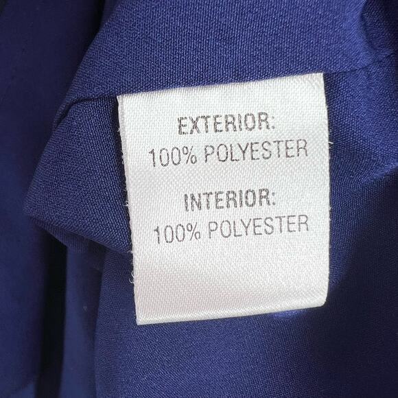 Judith March Blue Chiffon Dress Multicolor Neckline Size Small - Picture 7 of 7